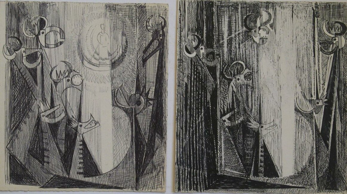 (Le dragon de l'Apocalypse menaçant la Vierge), 1955-1957 environ 