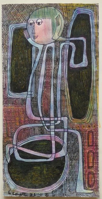 Personnage, 1973, pastel stylo, 