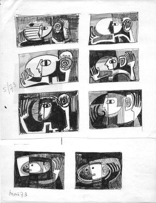 Tête jaune et rose saluant, 1973 *