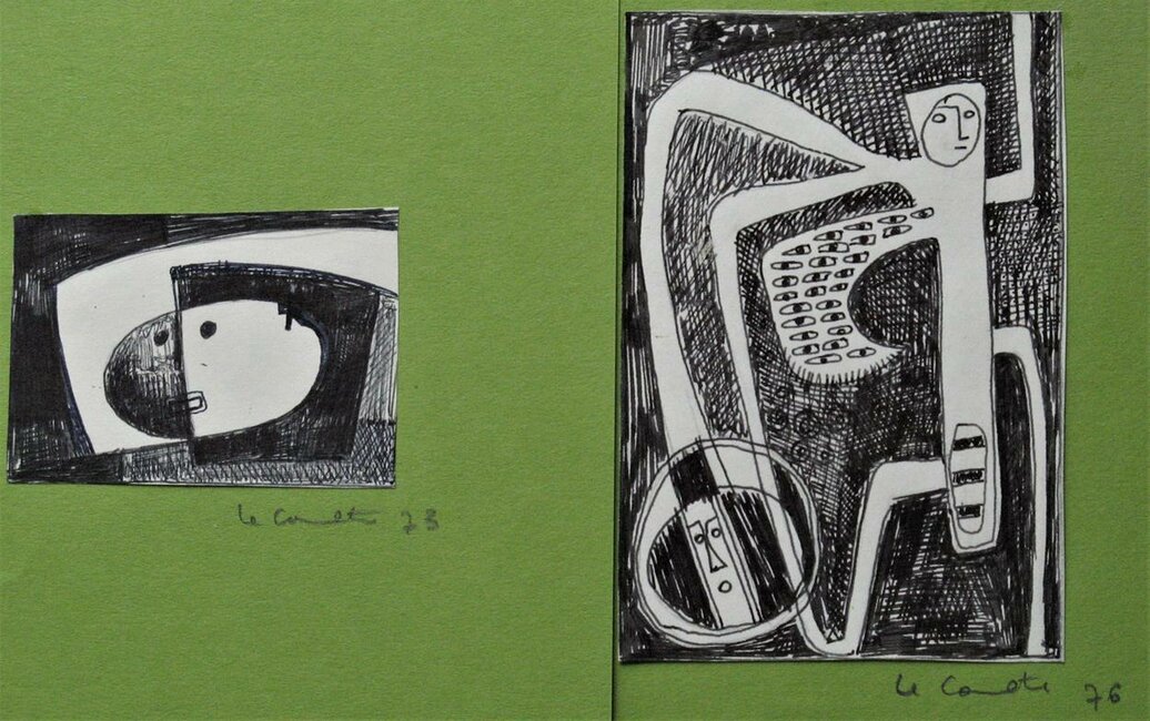 Stylo à bille ou feutre fin, 1973-76 