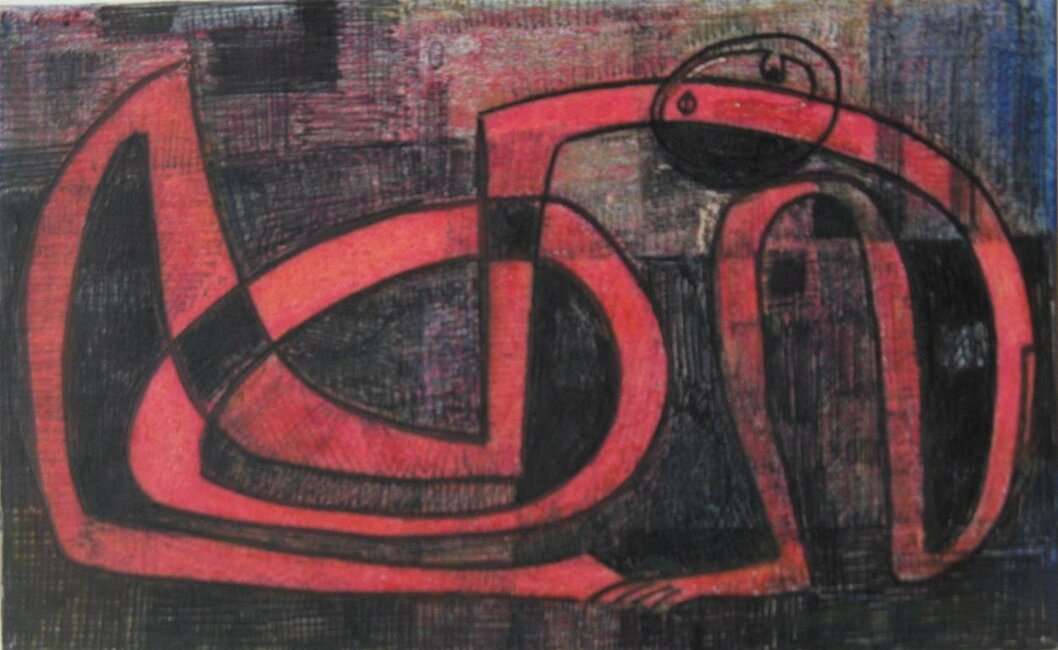Pastel, stylo, 1974 environ 