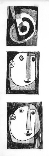 Dessins au feutre, vers 1974 ...