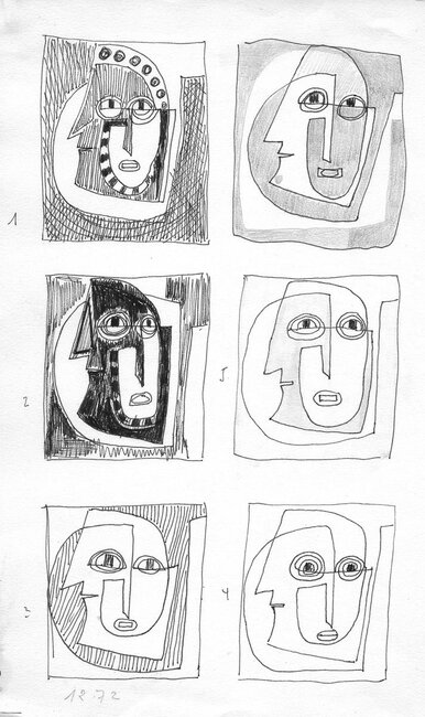 Études visages, 1972 *