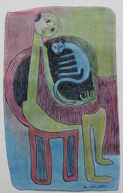 Pastel, stylo, 1980 environ 