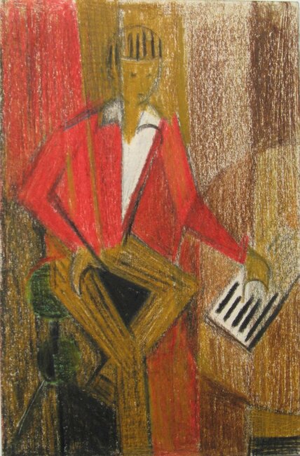 Jeune homme accoudé à table, 1960