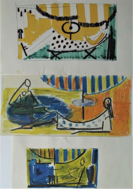 Pastel, feutre 1965-70 