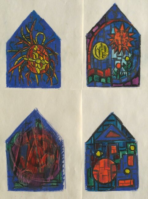 Projet de vitrail pour St Joseph de la Demi-Lune, 1971 