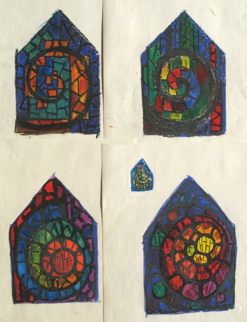 Projet de vitrail pour St Joseph de la Demi-Lune, 1971