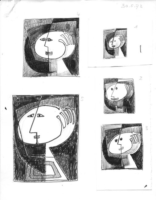 Visage, études, 1973