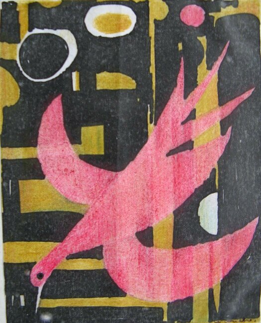Oiseau, pastel, 1970-80