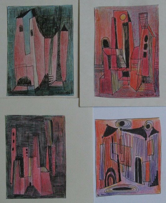 Pastel et stylo feutre, 1975-80 