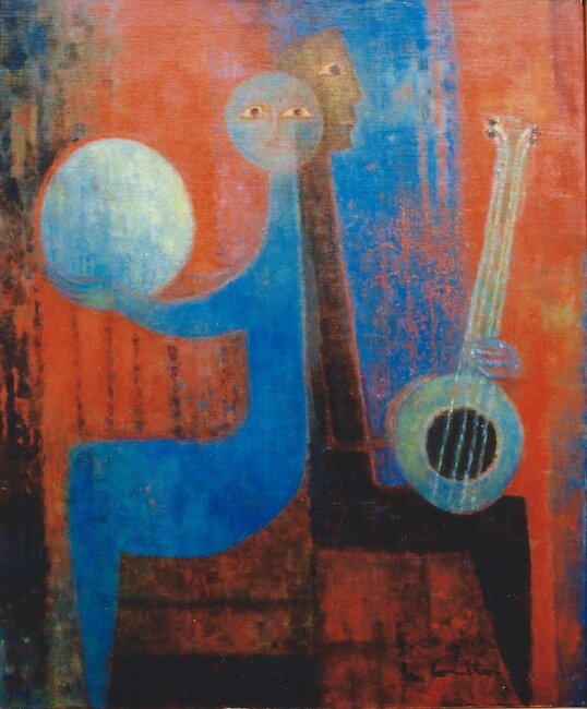 Duo de musiciens, 1970's 
