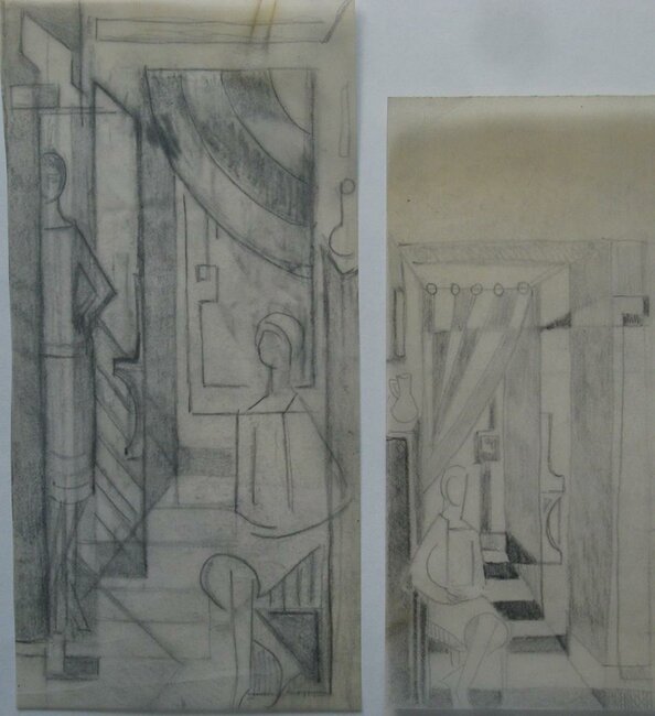 Crayon sur papier calque, 1958-60