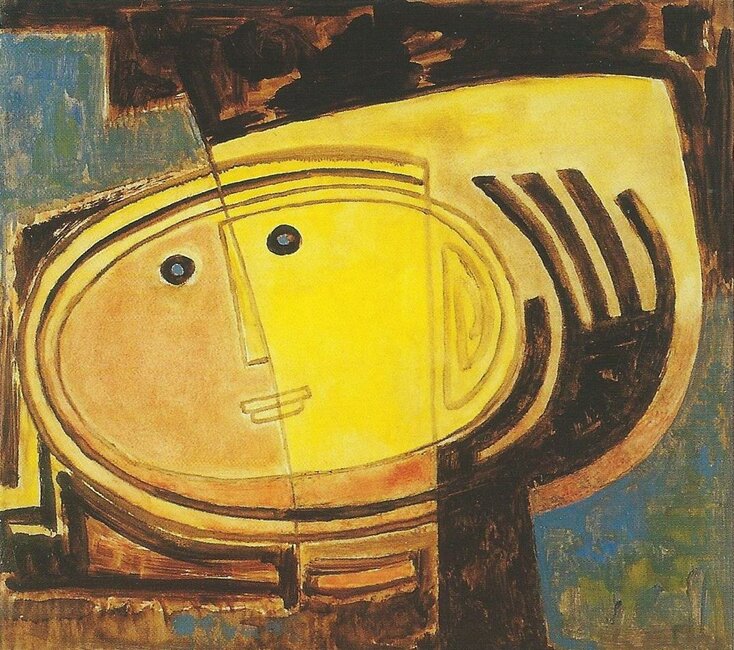 Tête jaune et rose saluant, 1970-75