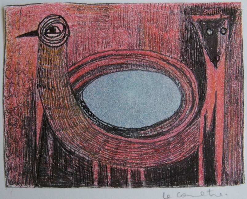 Pastel et stylo feutre, 1980 environ