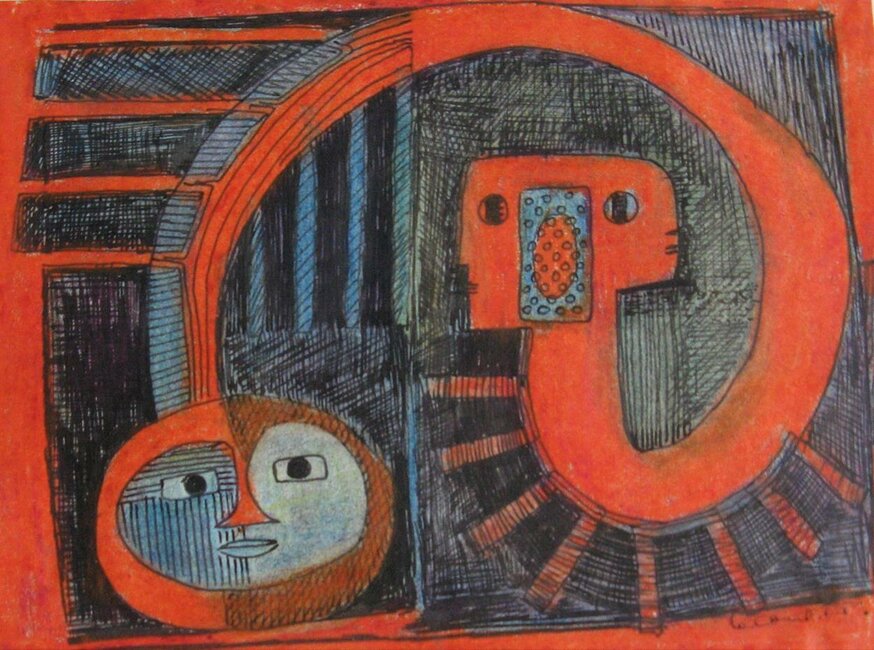 Pastel, stylo, 1975-80 