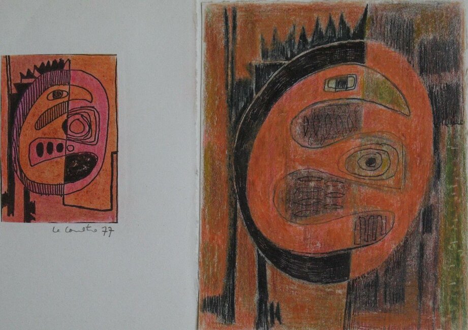 Pastel et stylo feutre, 1977 