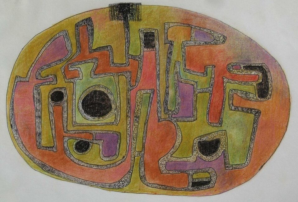 Pastel, stylo feutre, 1980-85 